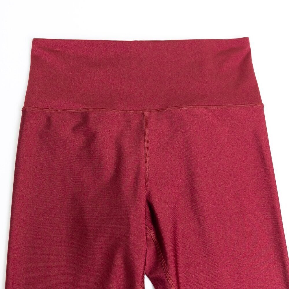 Athleta Elation Shine Tight Shiny Metallic Deep Red Activewear Leggings - Picture 6 of 15